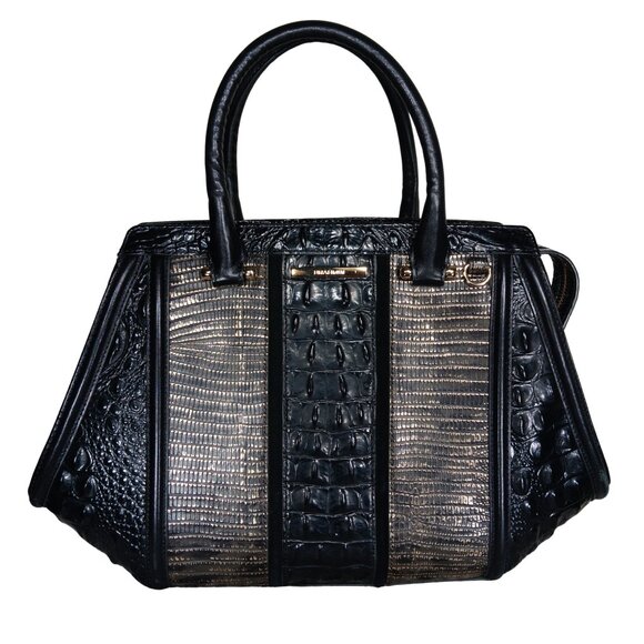 Brahmin Arden Satchel in Graphite Boreal Embossed Leather - Picture 1 of 2
